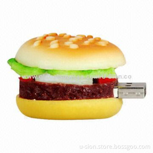 Fancy Food USB Flash Drive, Hamburger Shape, with Factory Price